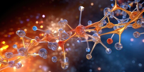 Aufkleber - A detailed close-up view of a bunch of cells. This image can be used to depict cellular biology, medical research, or scientific studies.