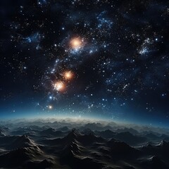 Poster - A breathtaking view of the Earth as seen from a space station. 