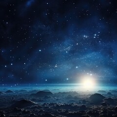Poster - A captivating view of the night sky filled with sparkling stars. Perfect for astronomy enthusiasts or anyone wanting to add a touch of wonder to their designs