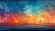 A vivid sunset paints the low poly landscape with a wild and fluid beauty, evoking emotion through its unique blend of art and nature