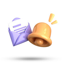 Fototapete - 3d rendering of Envelope, 3D pastel icon set.