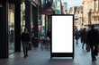 panneau publicitaire personnalisable pour maquette de présentation de publicité dans un environnement urbain