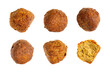 Falafel Balls Isolated, Fried Chickpea Balls, Traditional Arabic Street Food, Falafel on White Background