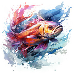 Waterco Lure Legend white background illustration, Generative Ai