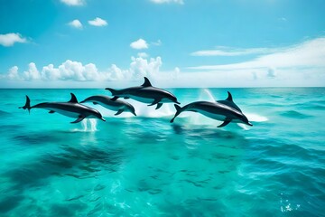 dolphins in the sea