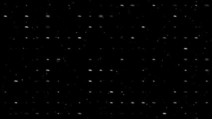 Poster - Template animation of evenly spaced sport car symbols of different sizes and opacity. Animation of transparency and size. Seamless looped 4k animation on black background with stars