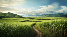 Sugarcane Fields Grow In The Tropics.