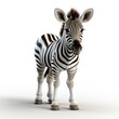 Zebra, Cartoon 3D , Isolated On White Background 