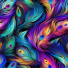 Aufkleber - Iridescent Peacock Majesty Pattern