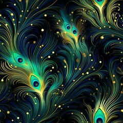 Aufkleber - Iridescent Peacock Majesty Pattern