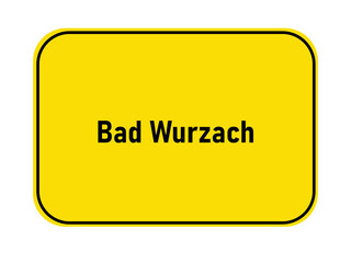 Canvas Print - German yellow town entrance sign Bad Wurzach

