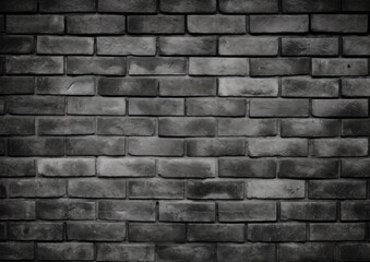  Old black brick wall background texture, wide panorama of masonry