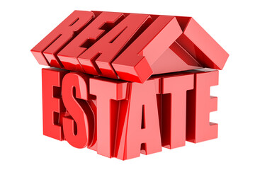 Poster - Real Estate, concept. 3D rendering isolated on transparent background