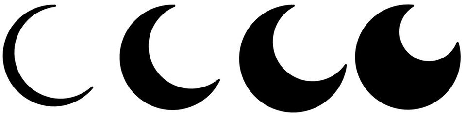 crescen moon icon set