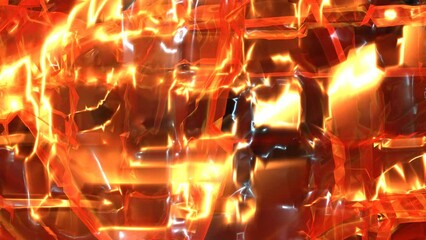 Poster - Abstract futuristic background with glowing light and wavy lines
