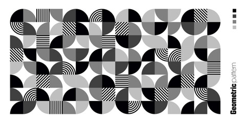 Wall Mural - geometric trendy pattern, bauhaus style. modern background with simple elements. retro texture with 