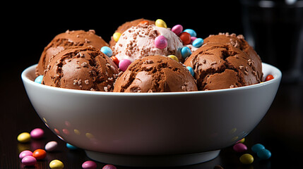 Wall Mural - chocolate ice cream in bowl
