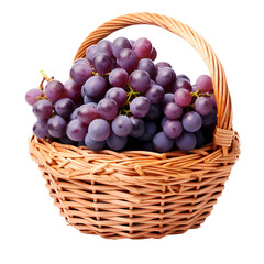 Wall Mural - grapes in basket on transparent background PNG