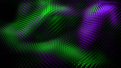 Poster - Technology digital wave background. Design. Beautiful texture of metallic glowing particles.
