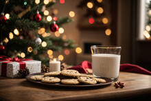 Milk and cookies for santa claus
