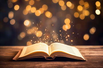 A book on the table and blurred background