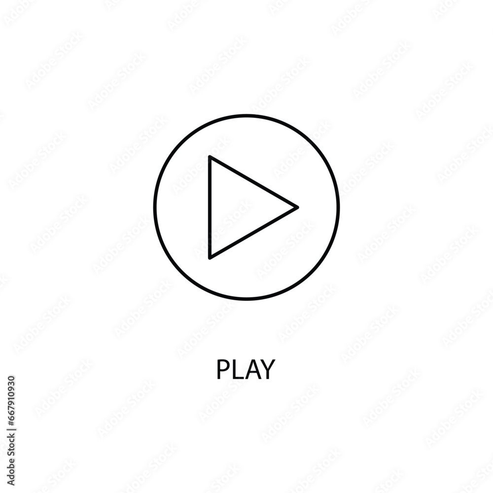 Play button concept line icon. Simple element illustration.Play button ...