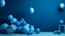 Vibrant Circles: Playful Blue Polka Dot Wallpaper