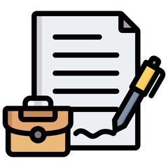 Poster - Contract Outline Color Icon