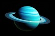 Planet Uranus in a black background