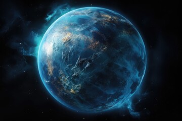 Wall Mural - Planet Neptune in a black background