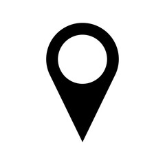 Poster - black location pointer pin or you are here marker hotspot symbol sign icon. vector image.