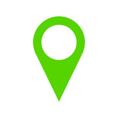 Poster - green location pointer pin or you are here marker hotspot symbol sign icon. vector image.