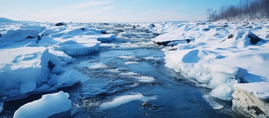 Wall Mural - river ice melting