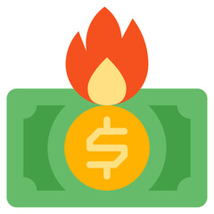 Wall Mural - Burn Money Icon