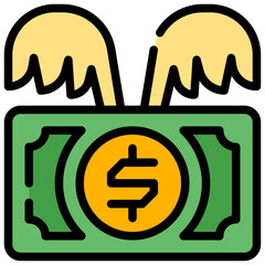 Wall Mural - Wing Money Icon