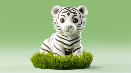 Wall Mural - tiger on grass HD 8K wallpaper Stock Photographic Image 