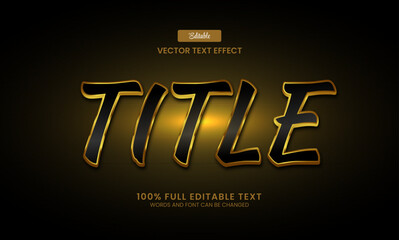 Wall Mural - design editable text effect, title 3d text gold vector illustration