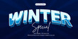 © Sunil - 3d winter blue editable text effect. vector