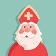 Saint Nicholas or Sinterklaas cartoon winter vector character