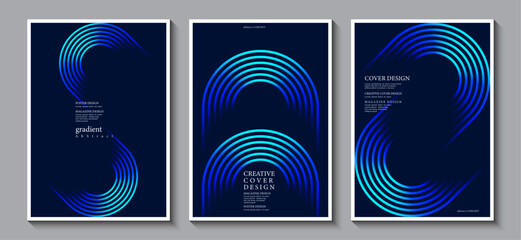 Fototapete - Posters design template with abstract glowing geometric line on a dark background.Ideas for magazine, brochures and covers. Vector, Illustrator, EPS.