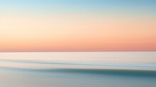 Clear Blue Sky Sunset With Glowing Orange Teal Color Horizon On Calm Ocean Seascape Background. Picturesque Generative Ai