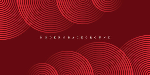 Futuristic abstract background. Geometric circle line design. Modern red line pattern background. Red background