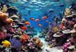 coral reef with fish HD 8K wallpaper Stock Photographic Image 
