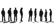 Silhouettes of team businees standing people.