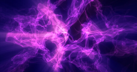 Fototapete - Abstract purple energy magical waves glowing background