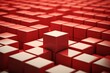 Cube of blocks with standout red block. Generative AI