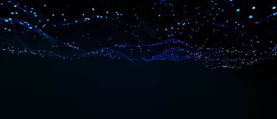 Abstract futuristic - technology with polygonal shapes on dark blue background. Design digital technology concept. 3d illustration.