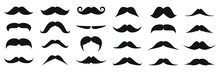 Hipster Mustaches Collection, Men Beard Set, 70's Beard. EPS 10	
