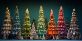 Fototapeta Las - christmas trees on blue background,Christmas trees, blue background, holiday, festive, Xmas, December, decorations, 