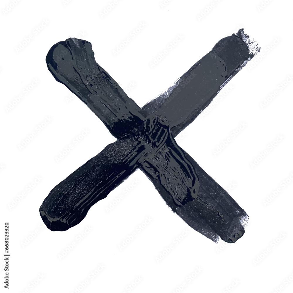 X mark hand drawn painting Stock Vector | Adobe Stock